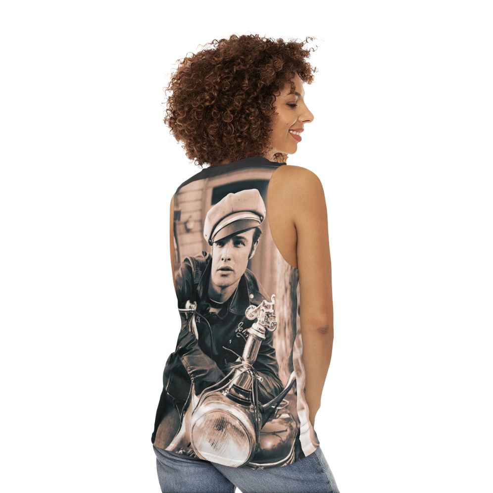 Marlon Brando vintage portrait unisex tank top - women back