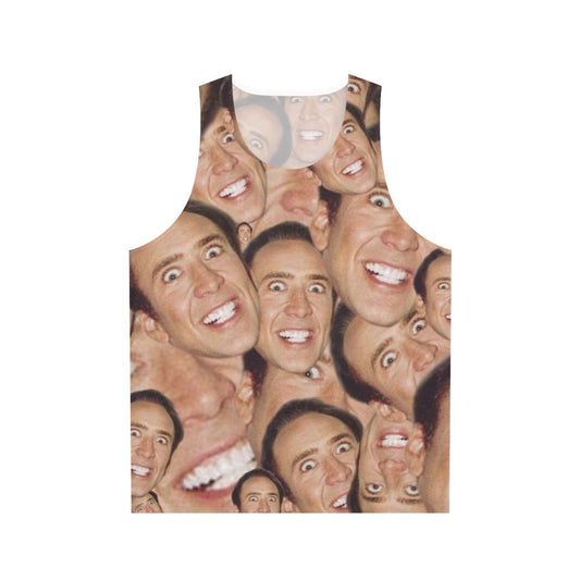 Nicolas Cage Collage Design Unisex Tank Top