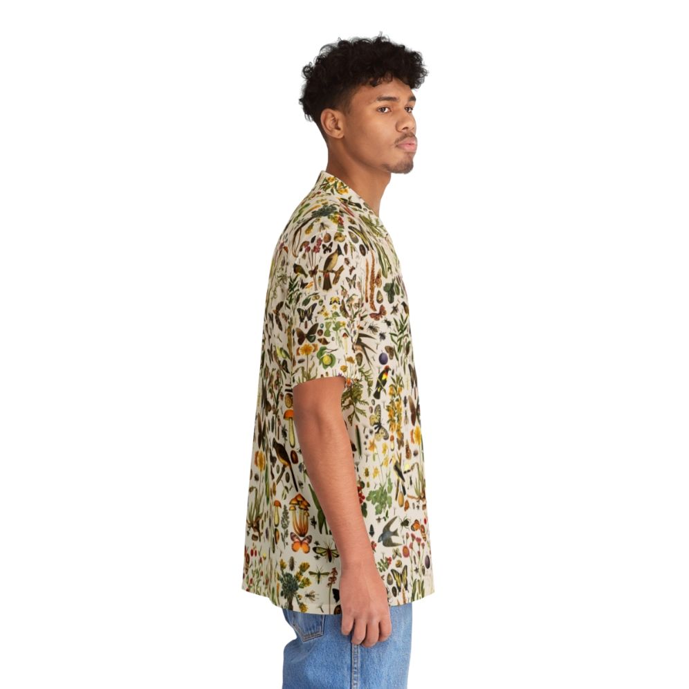 Colorful Hawaiian shirt featuring detailed illustrations of American plants, animals, and flora - People Pight