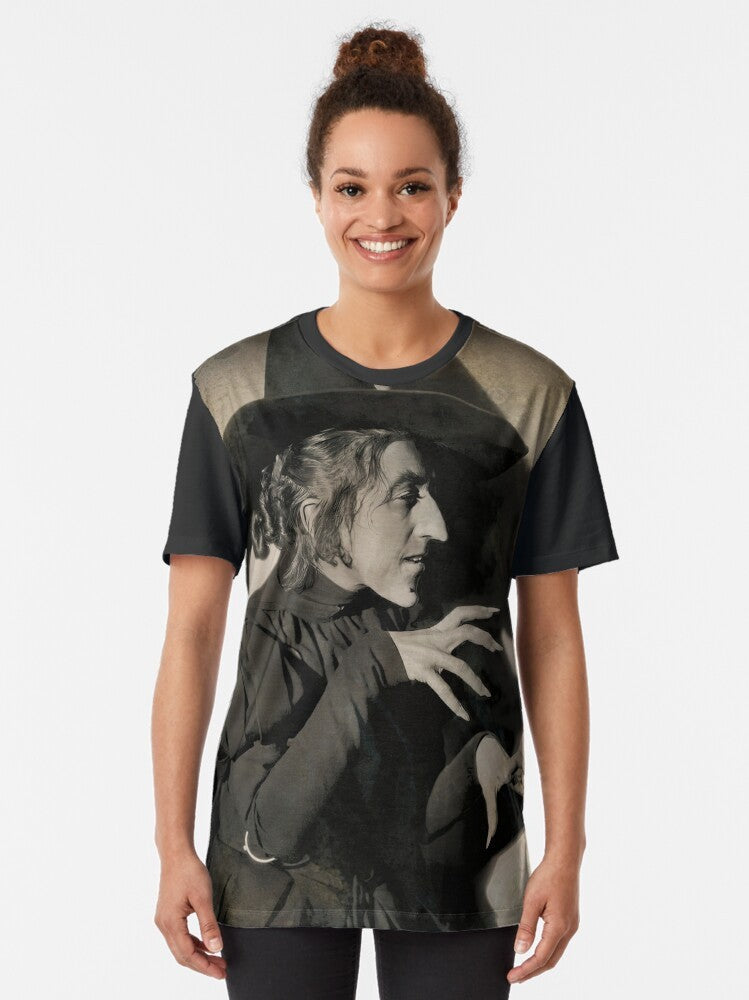 Wizard of Oz Wicked Witch of the West graphic t-shirt featuring Margaret Hamilton's iconic character - Women