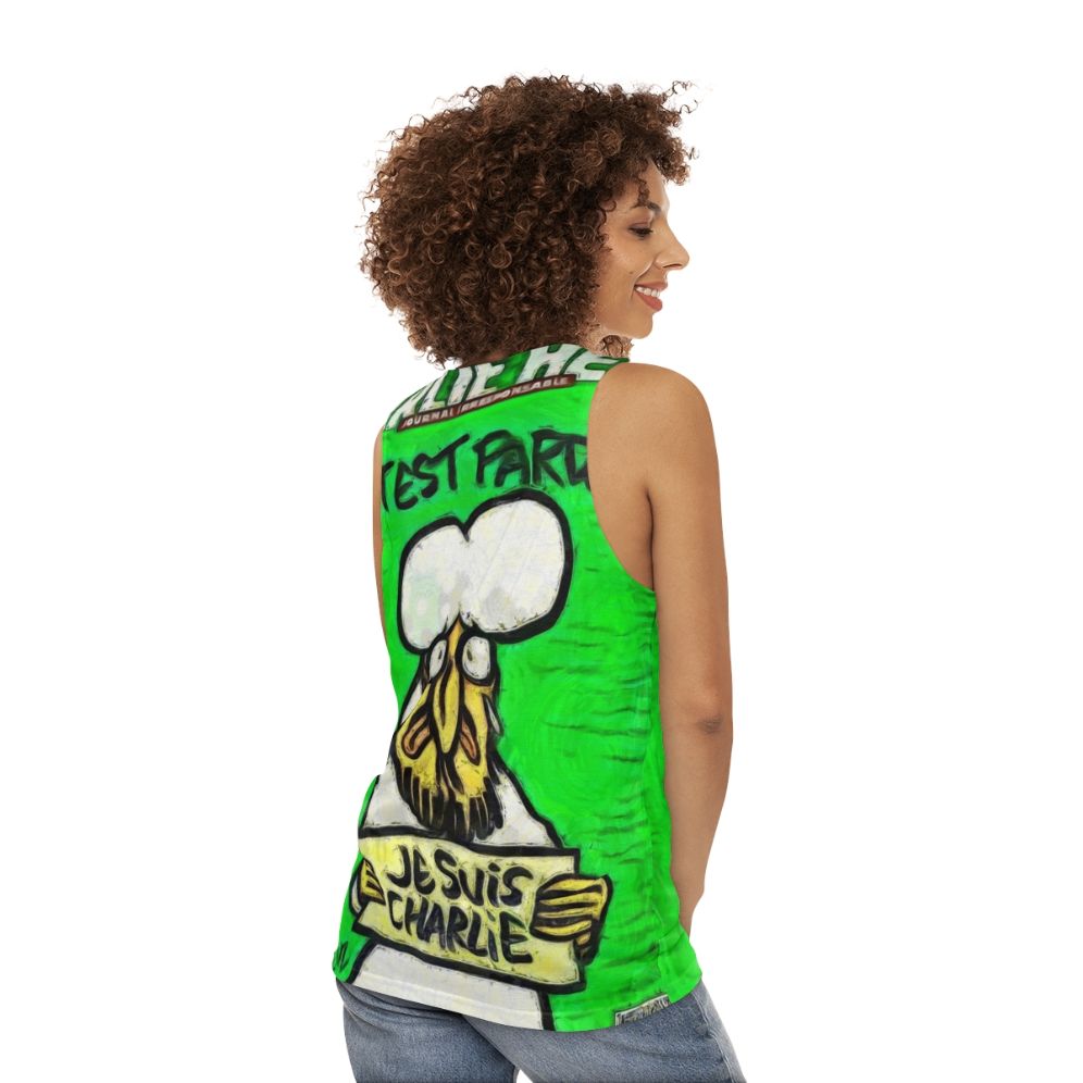 Tribute to Charlie Hebdo Unisex Tank Top - women back