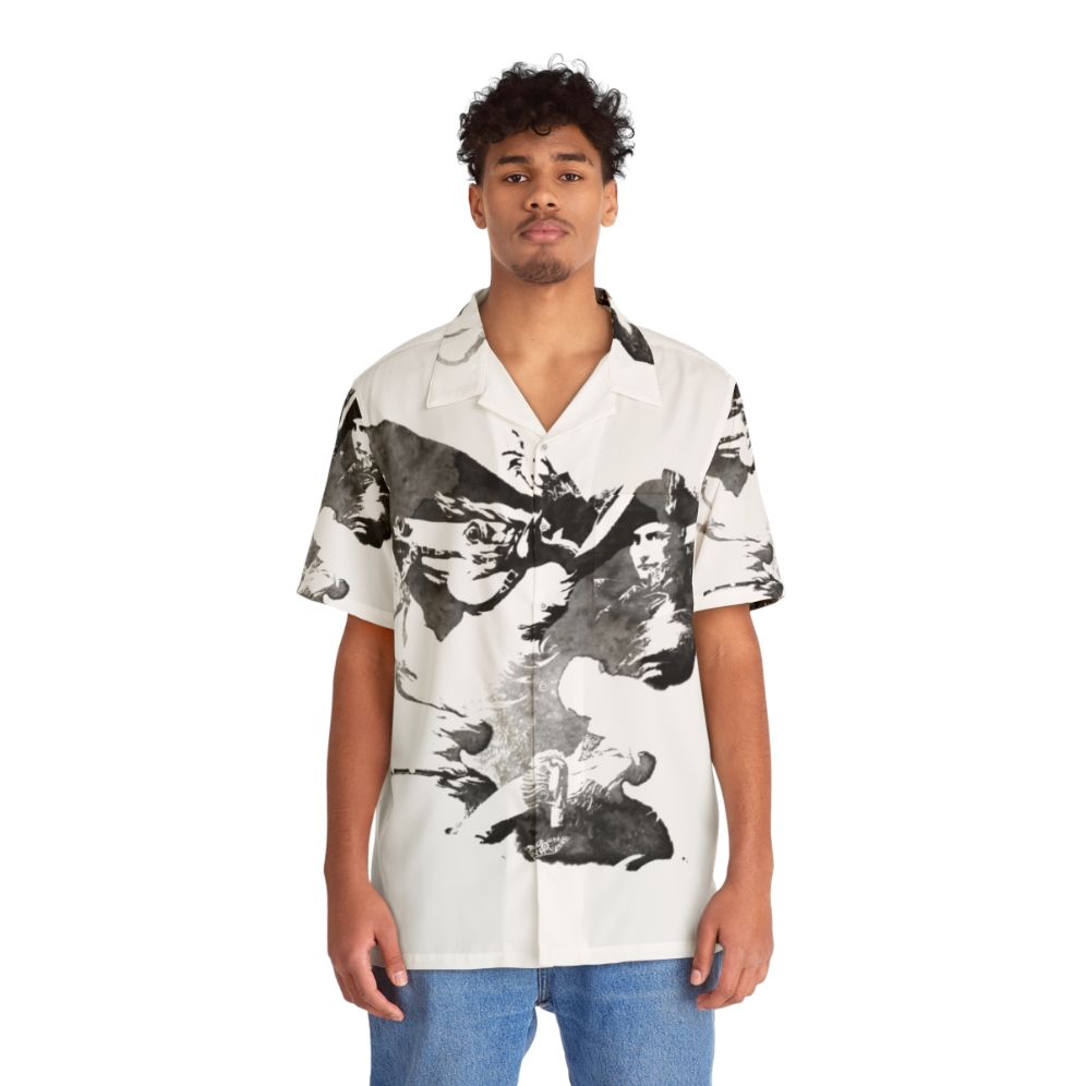 Napoleon Bonaparte wearing a stylish Hawaiian shirt with historical design elements - People Front