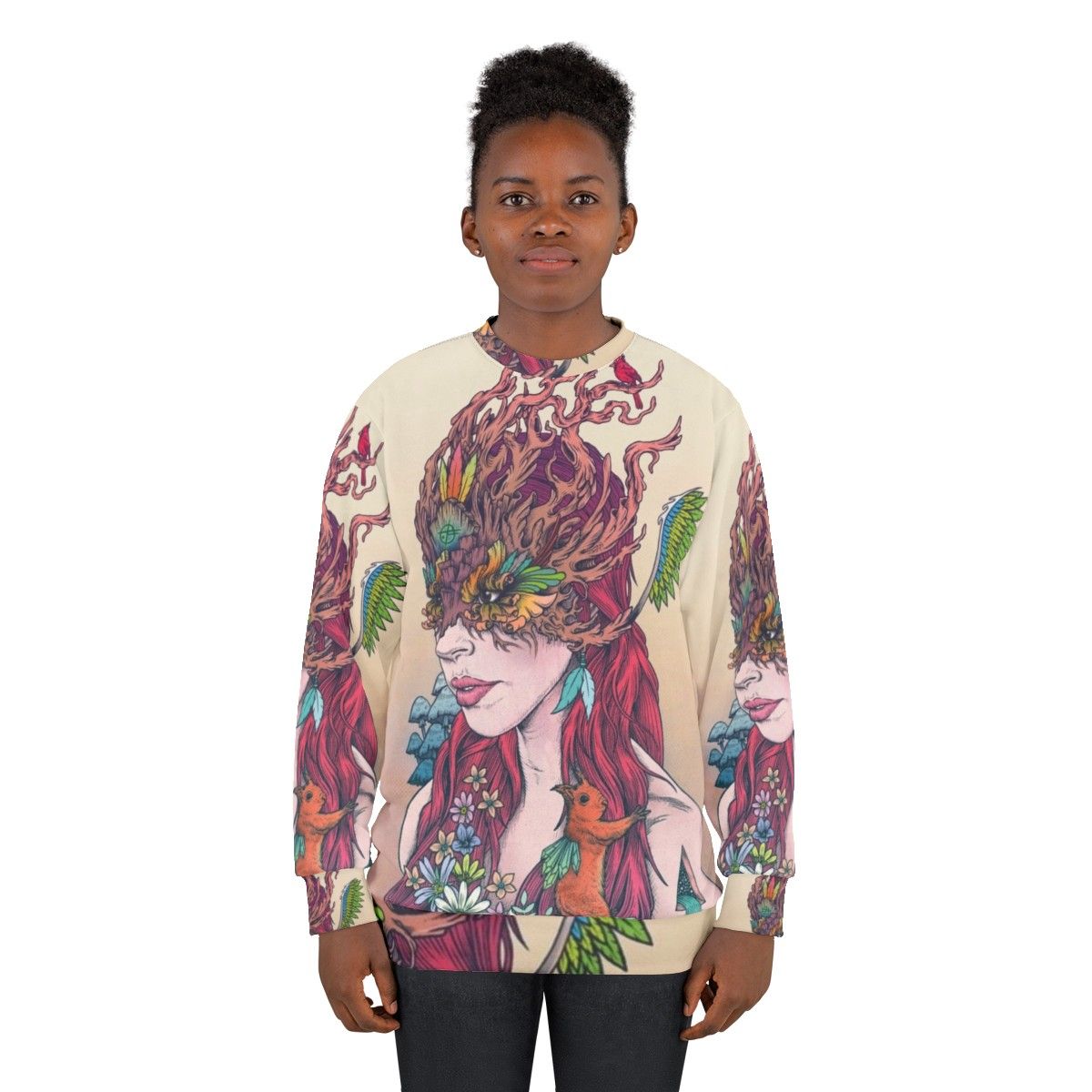 Nature-inspired "Before All Things" colorful sweatshirt - women