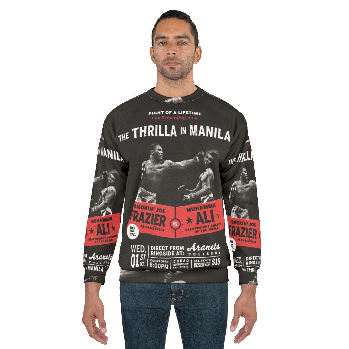 "Thrilla in Manila" Muhammad Ali vs Joe Frazier Boxing Heavyweight Sweatshirt - men