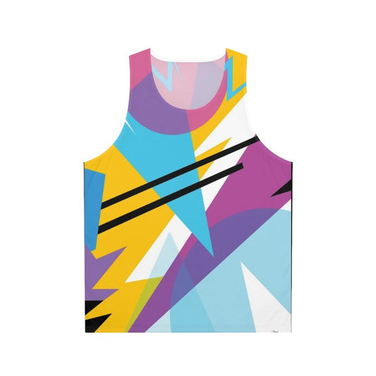 80s retro unisex tank top with a radical pattern