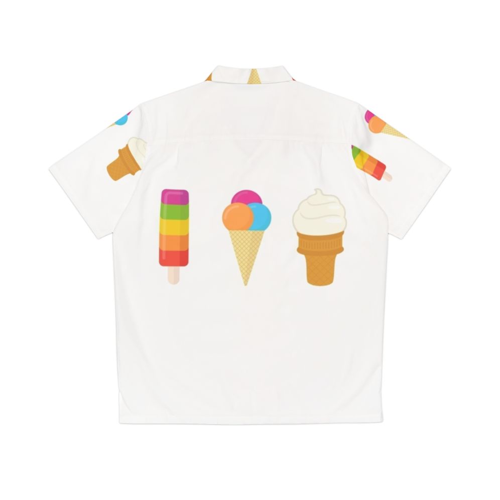 Colorful Hawaiian shirt with ice cream, popsicle, and frozen dessert print - Back