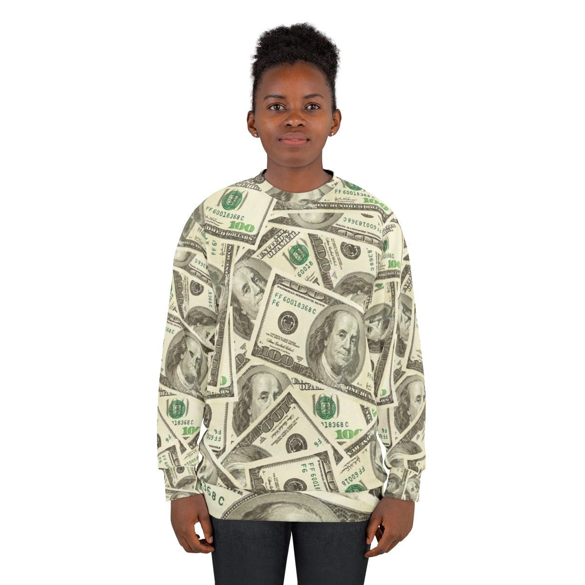 100 Dollar Bills Graphic Sweatshirt - women