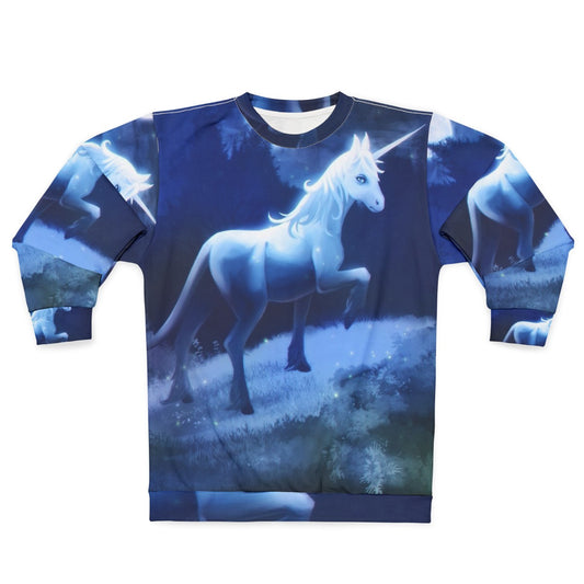 The Last Unicorn graphic sweatshirt featuring a mythical unicorn