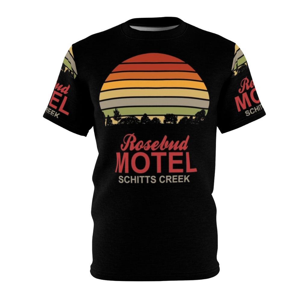 Rosebud Motel sunset landscape design AOP t-shirt