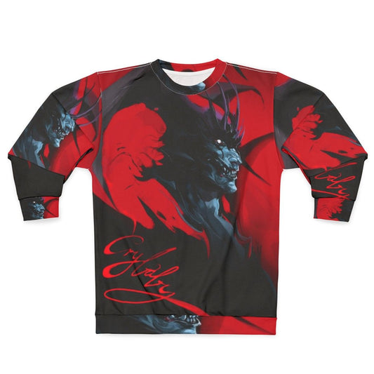 Devilman Crybaby anime sweatshirt featuring demonic character