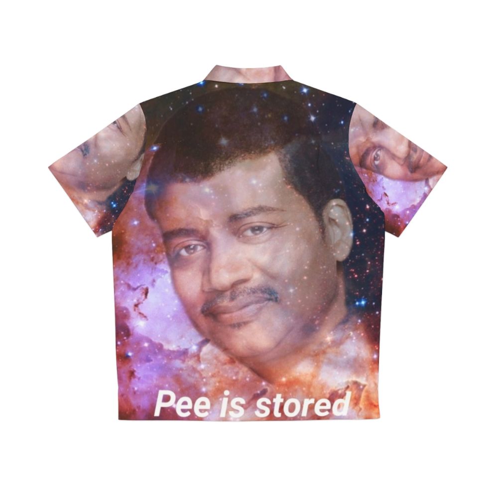 Absurdist "Pee is Stored in the Heart" Hawaiian Shirt Design - Back