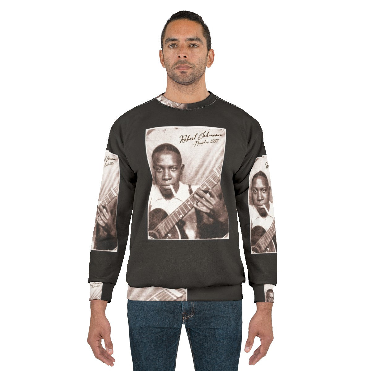 Retro Robert Johnson Blues Music Sweatshirt - men