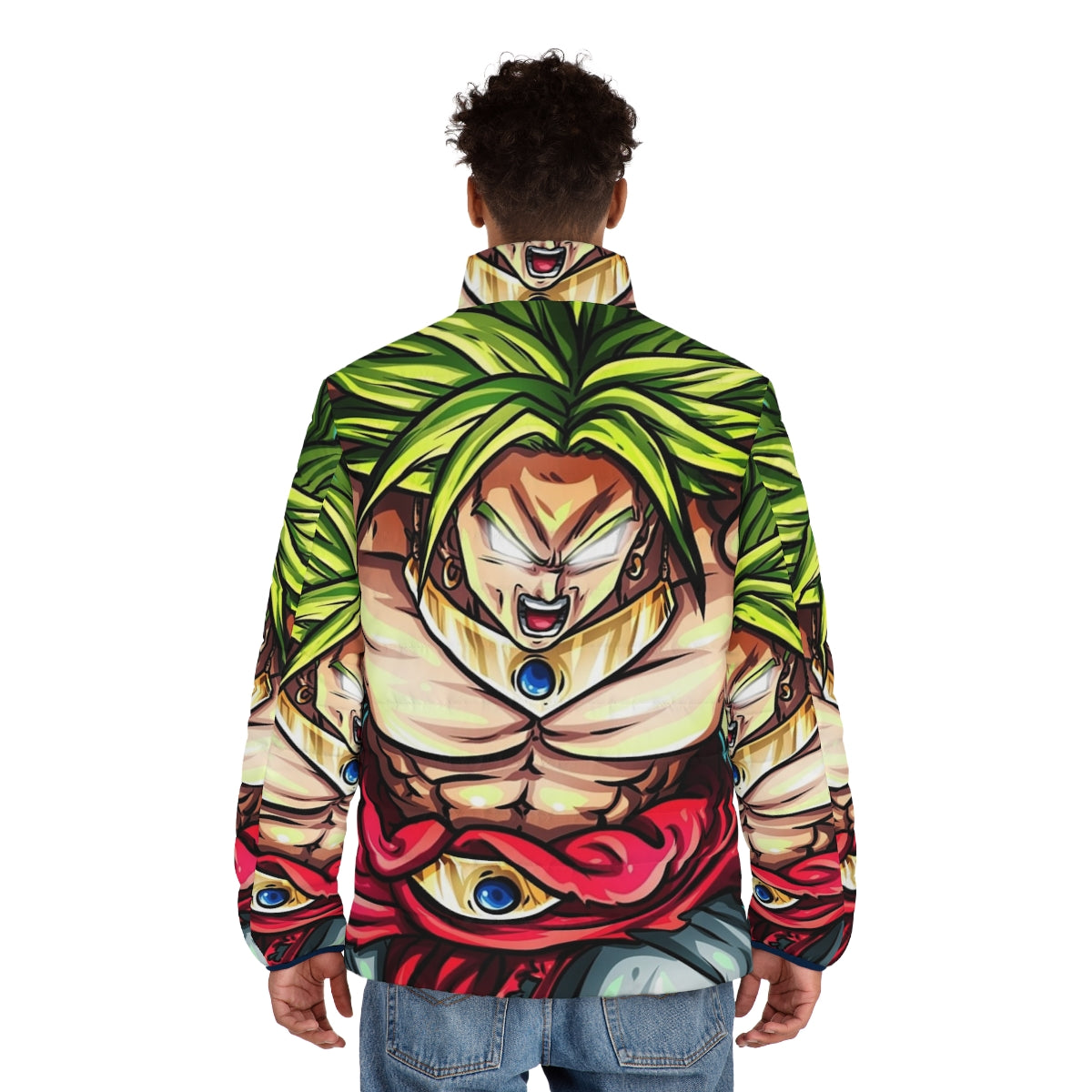 Broly Super Saiyan Puffer Jacket - Dragon Ball Inspired Anime Clothing - men back