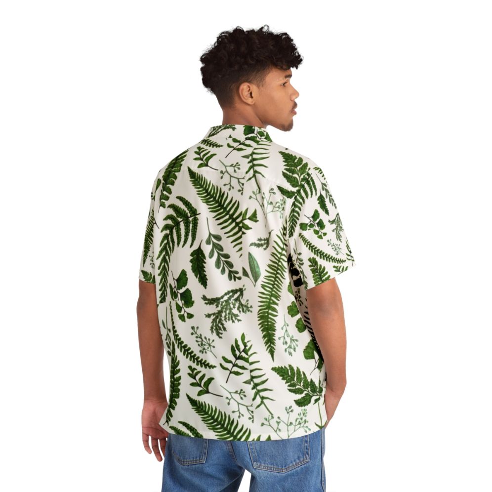 Green ferns and leaves Hawaiian shirt - People Back