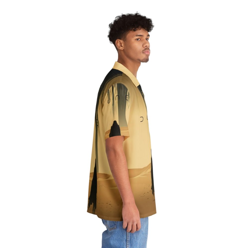 Sand colored Hawaiian shirt with desert and dune inspired design - People Pight