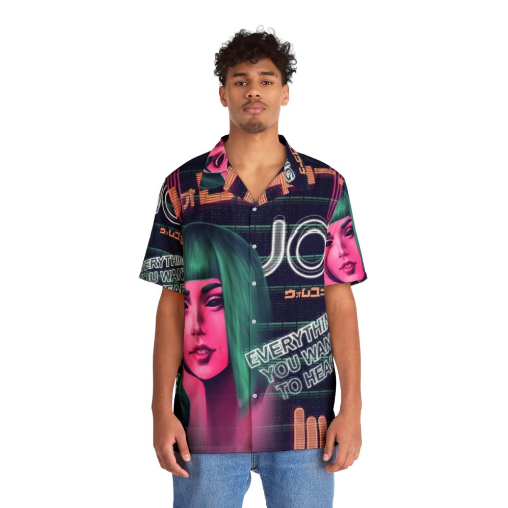 Futuristic Hawaiian Shirt Inspired by Blade Runner - People Front