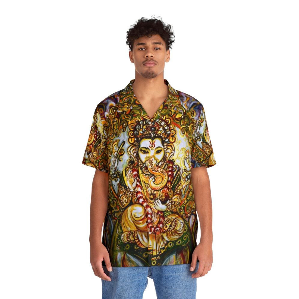 Lord Ganesha Artistic Hawaiian Shirt - People Front