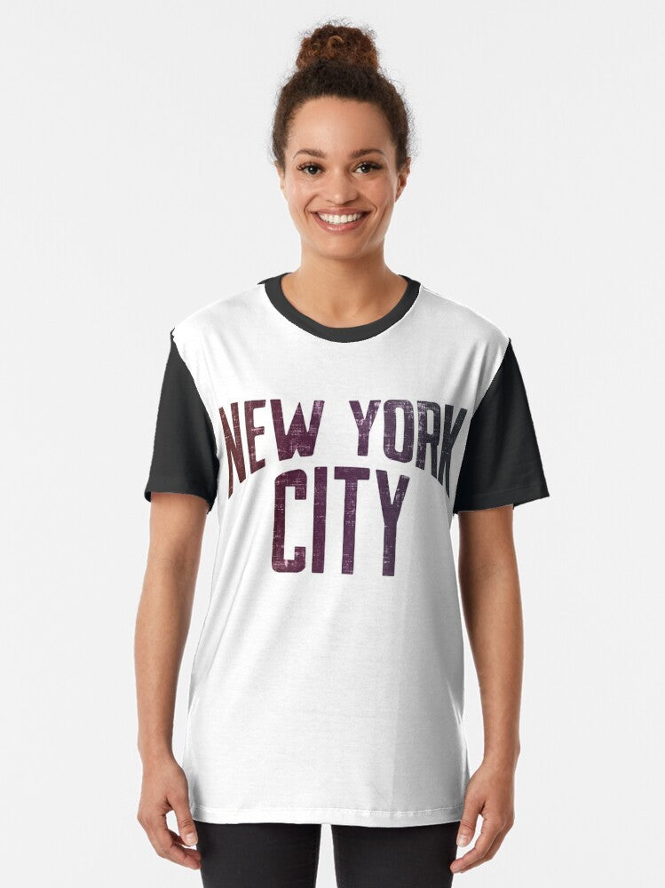 New York City Lennon Graphic T-Shirt featuring iconic images and references to John Lennon and the city - Women