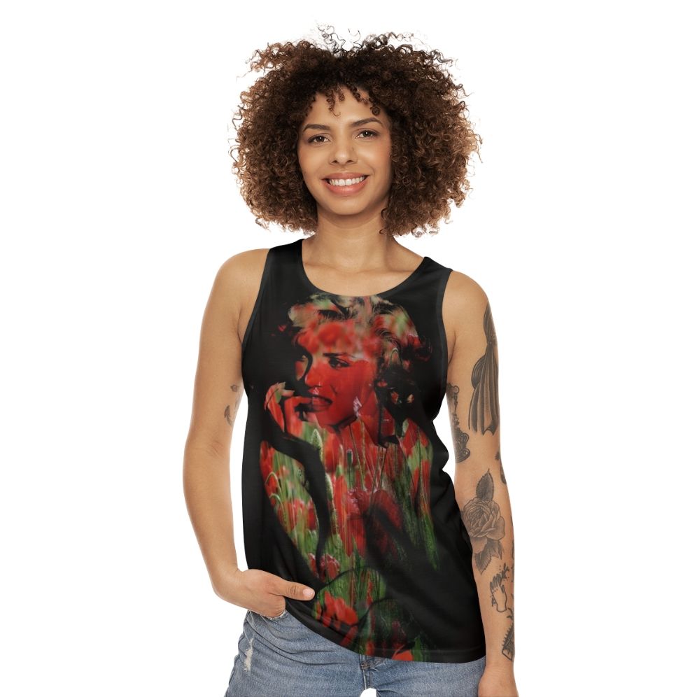 Addiction Calling Unisex Tank Top featuring pop culture abstract art with neon colors - women