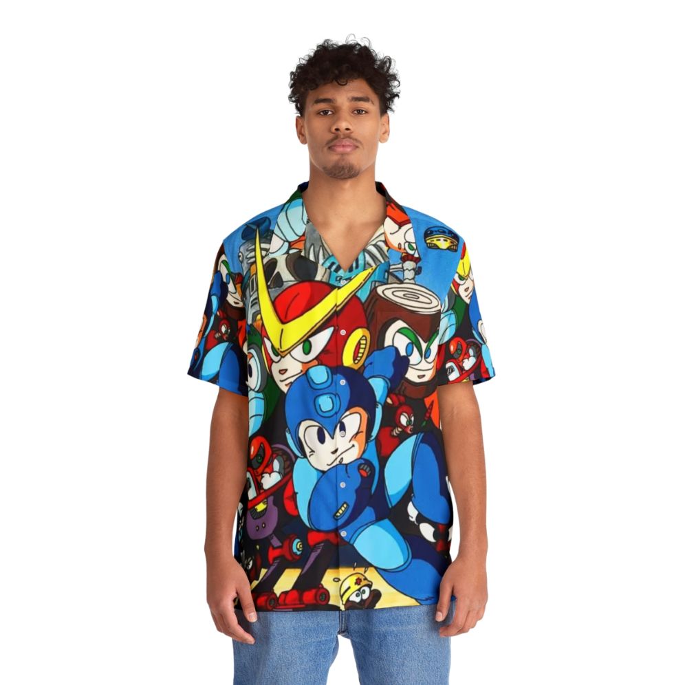 Mega Man 2 Retro Gaming Hawaiian Shirt - People Front