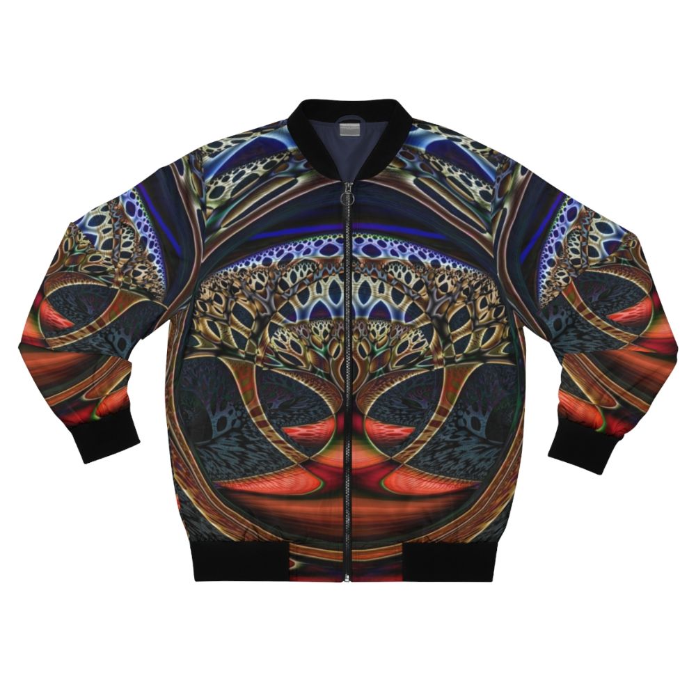 Colorful fractal abstract design on a bomber jacket