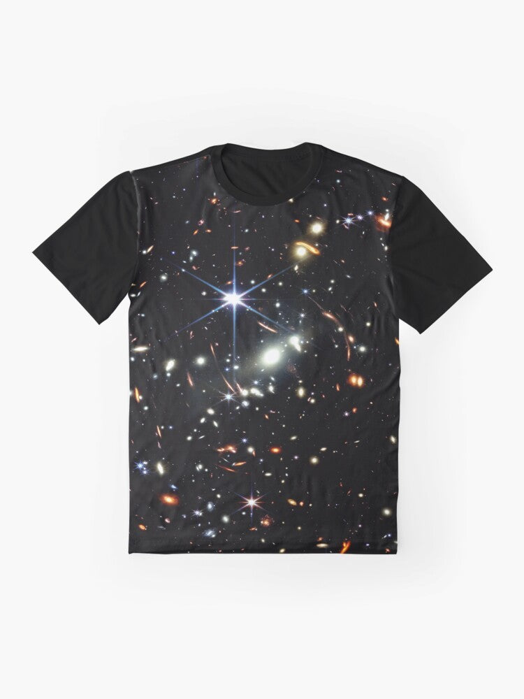 James Webb Deep Field Space Telescope Graphic T-Shirt - Flat lay