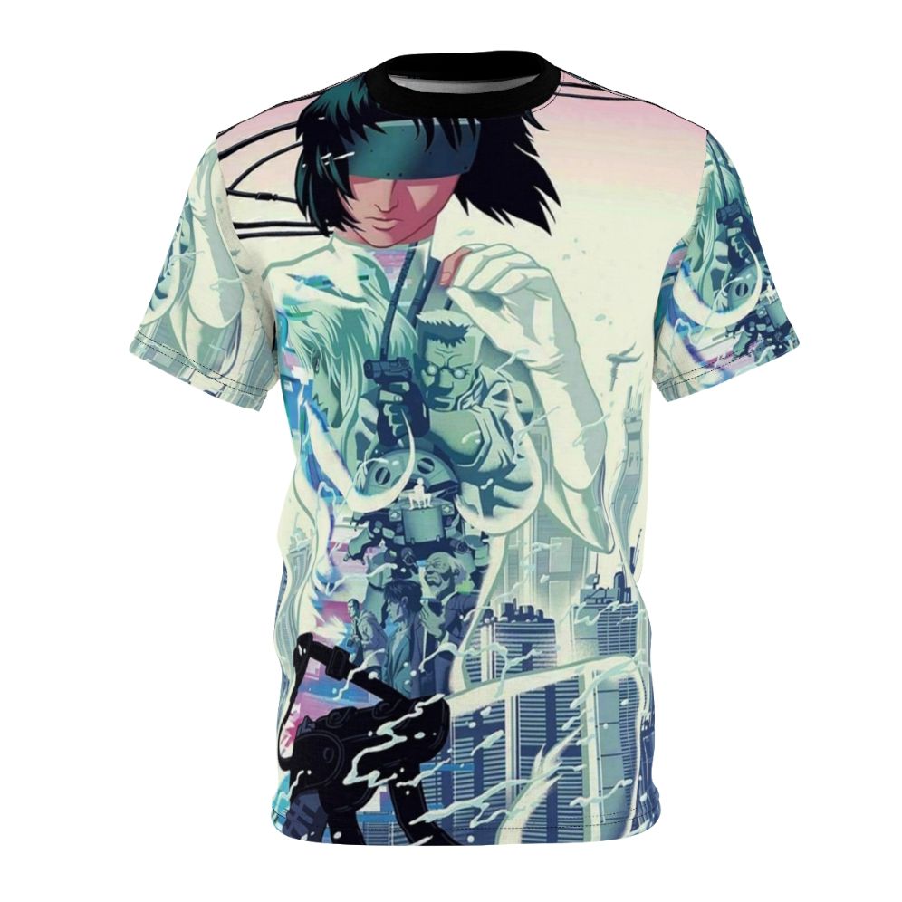 Anime-inspired t-shirt featuring cyberpunk-style manga art design