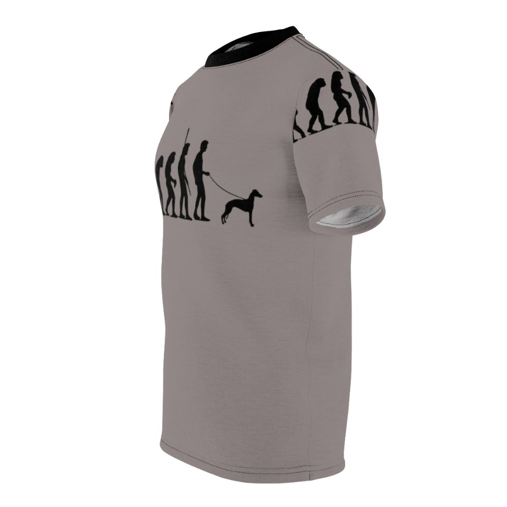 T-shirt featuring an evolutionary dog design - men left