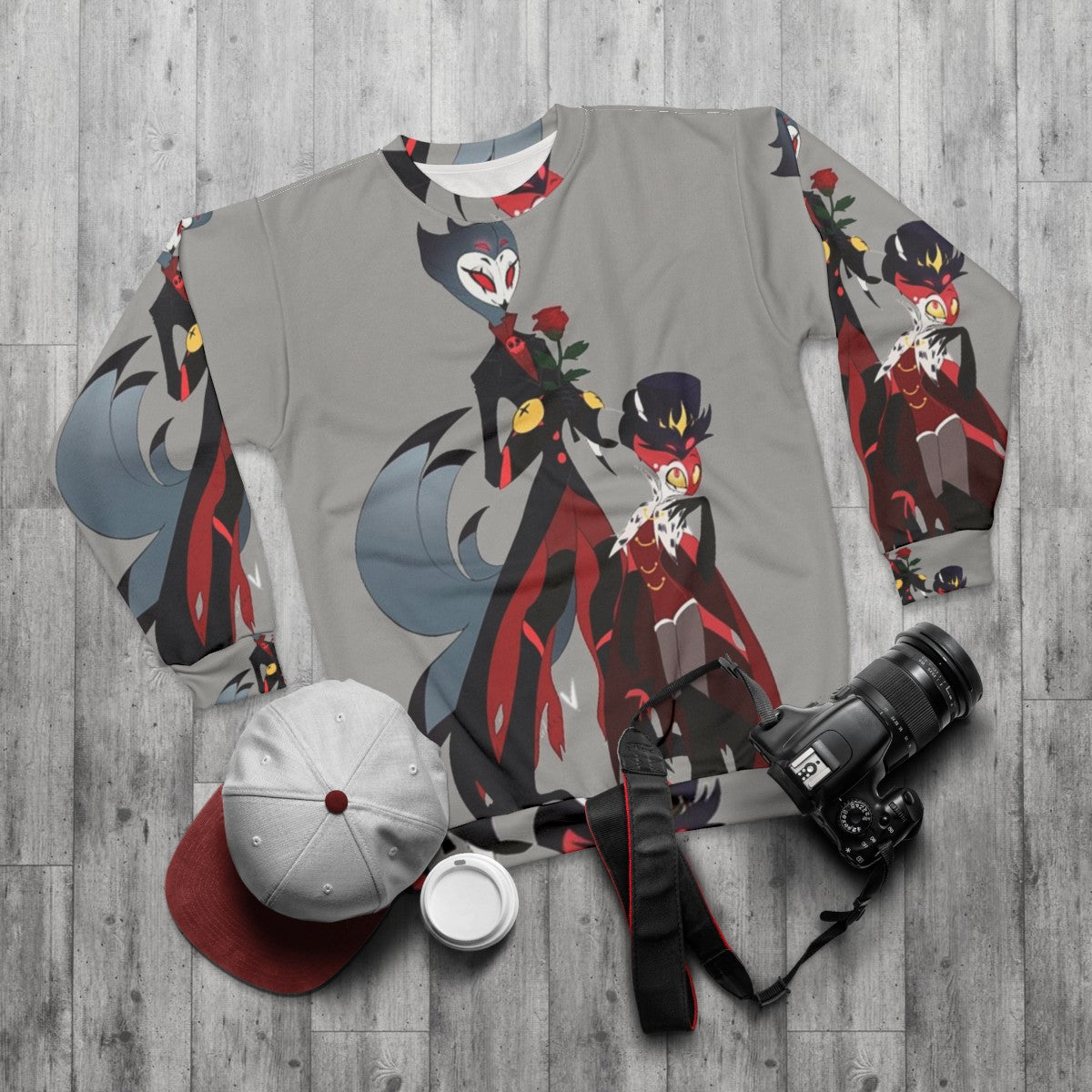 Helluva Boss Stolas Sweatshirt - Official Anime Merchandise - flat lay