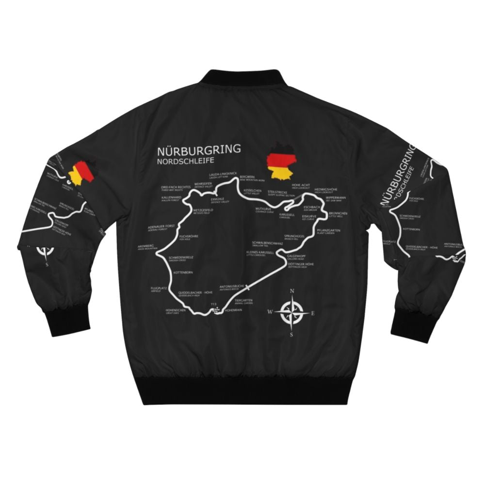 Nurburgring Nordschleife bomber jacket featuring the iconic German racing circuit - Back