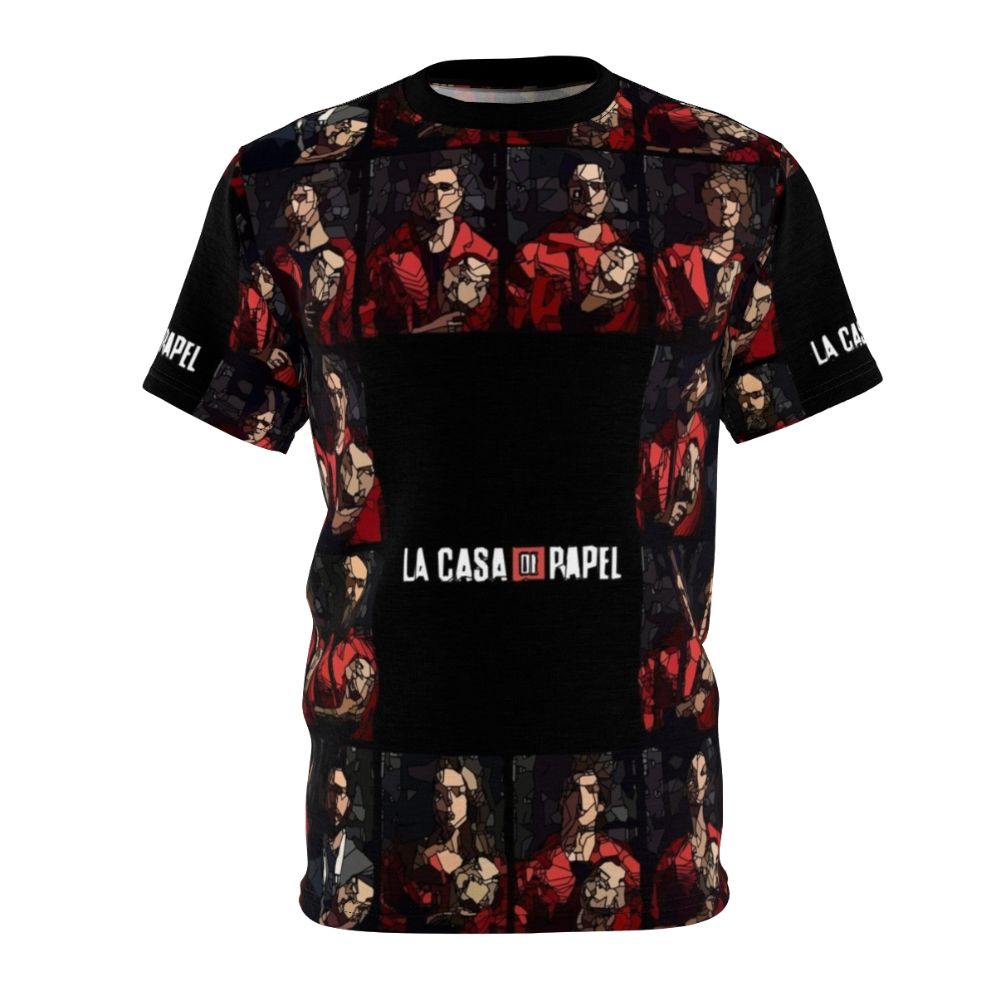 Money Heist Inspired Acronym T-Shirt featuring characters from the Netflix series La Casa de Papel