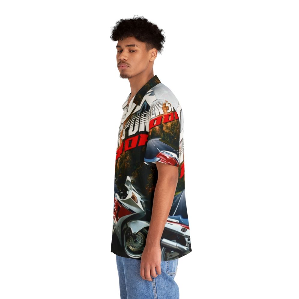 Classic CBR1000F Hawaiian Motorcycle Shirt - People Left