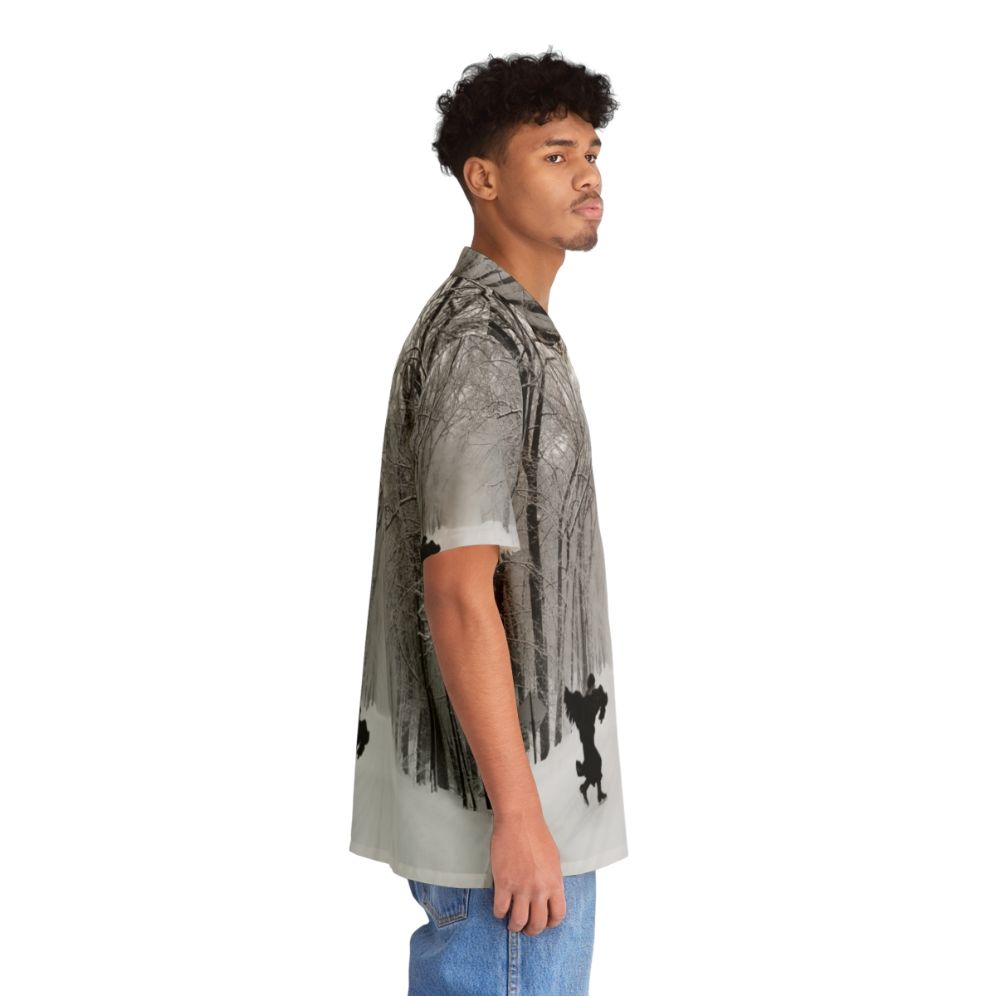 Black Crow Hawaiian Shirt with Nature-Inspired Retro Design - People Pight