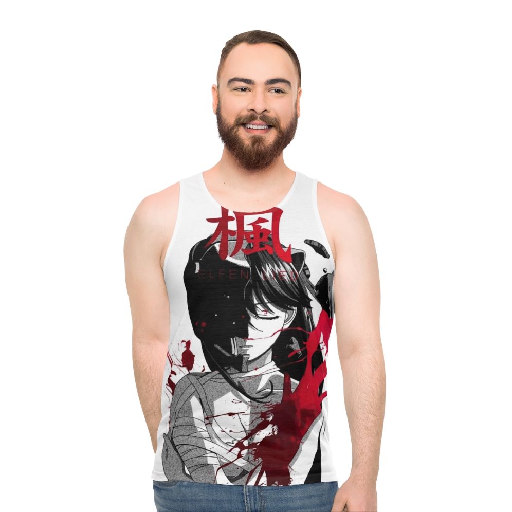 Dark monochrome anime manga elfen lied tragedy unisex tank top - men