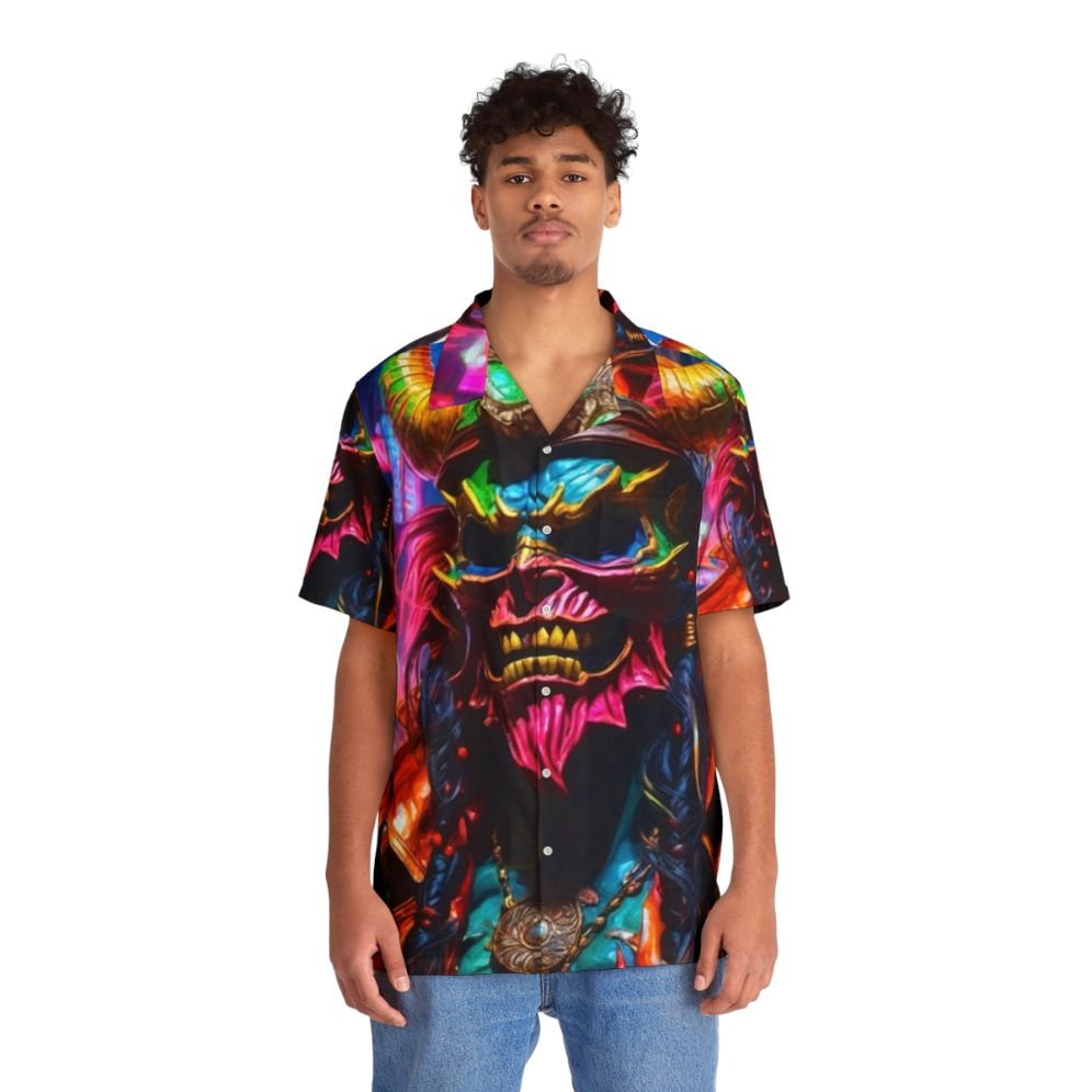 Neon Pirate Hawaiian Shirt - People Front