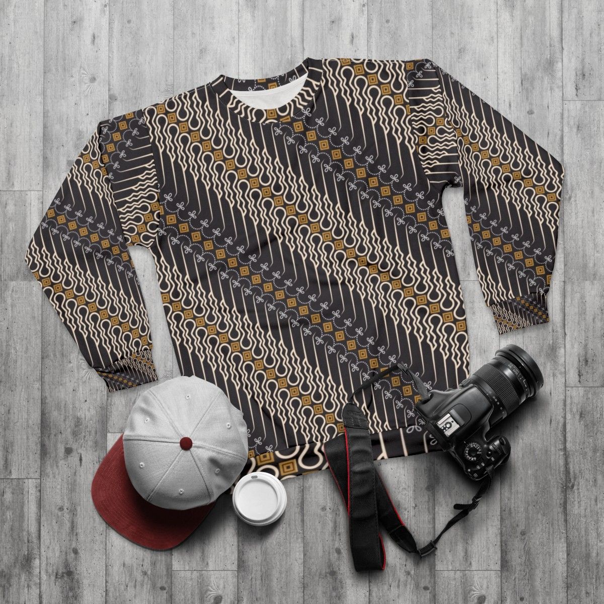 Batik Parang Motif Sweatshirt - flat lay