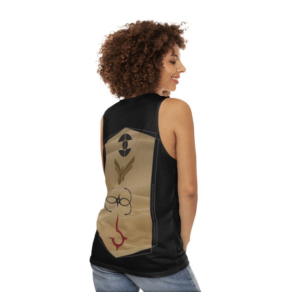 Dune movie house art unisex tank top - women back