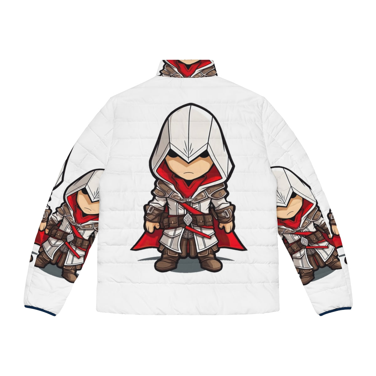 Assassin's Creed Chibi Puffer Jacket featuring a cute and stylized character design - Back