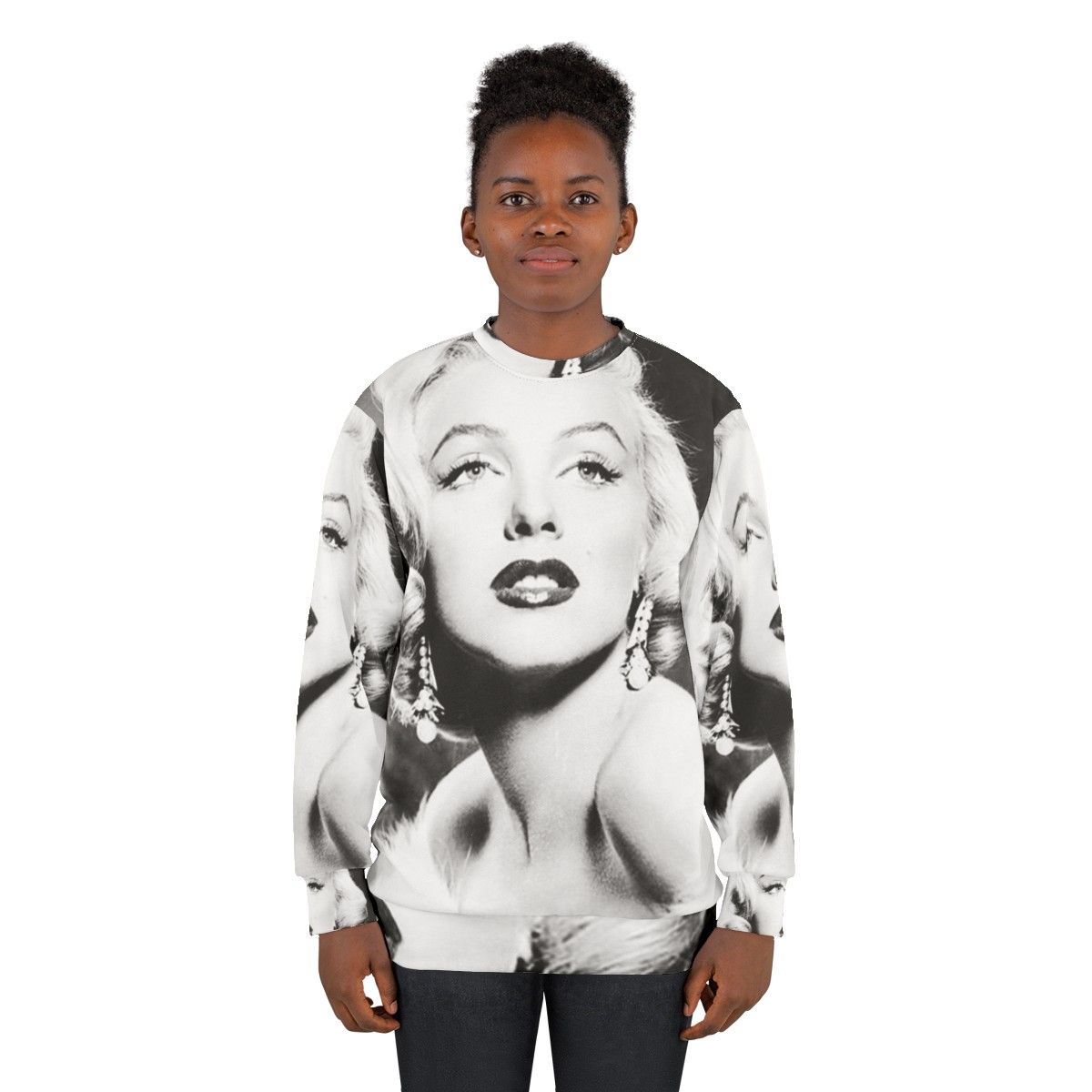 Vintage Marilyn Monroe Black and White Portrait Sweatshirt - women