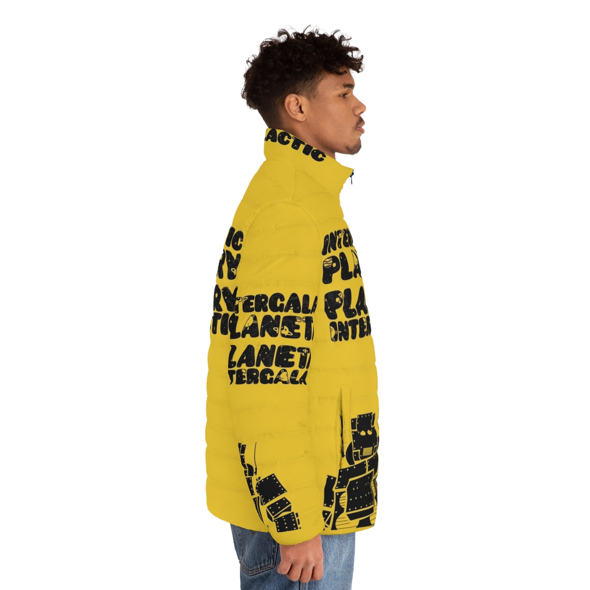 Beastie Boys Intergalactic Puffer Jacket featuring robot and space graphics - men side right