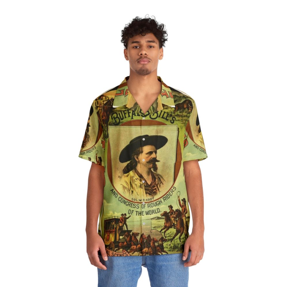 Vintage Hawaiian Shirt featuring Buffalo Bill and the Wild West Show - People Front