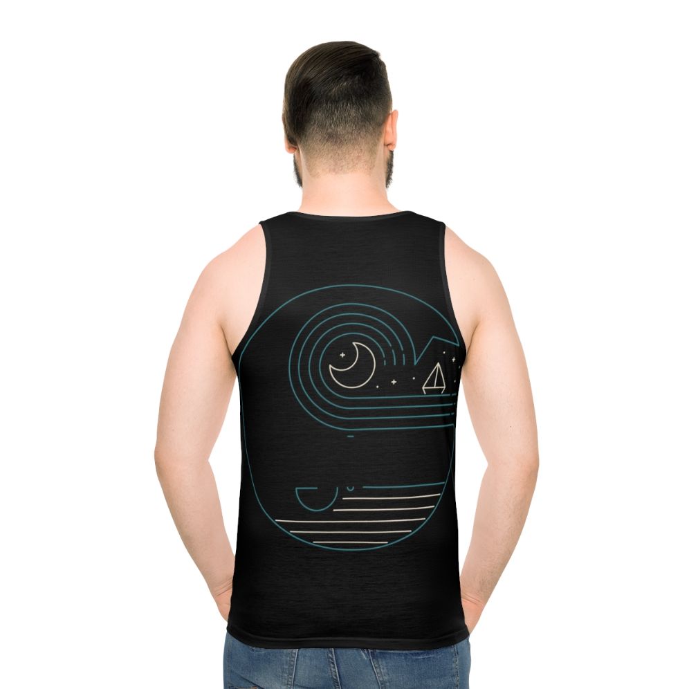 Minimalist ocean life unisex tank top - men back