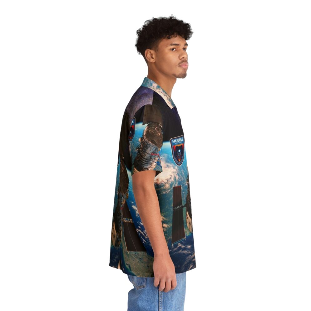 Hubble Space Telescope Hawaiian Shirt with Galaxy Print - People Pight