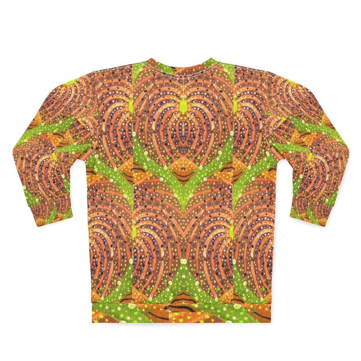 Colorful abstract autumn masquerade sweatshirt with organic fall pattern - Back