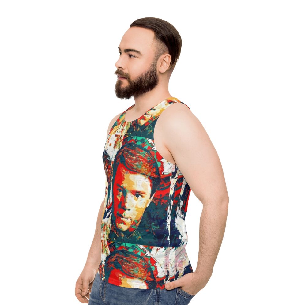 Colorful painted royals unisex tank top - men side