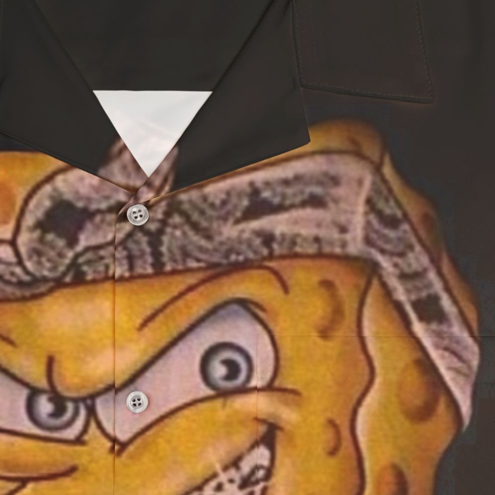 Spongebob Squarepants Hawaiian Shirt in Gangster Style with Vibrant Colors - Detail