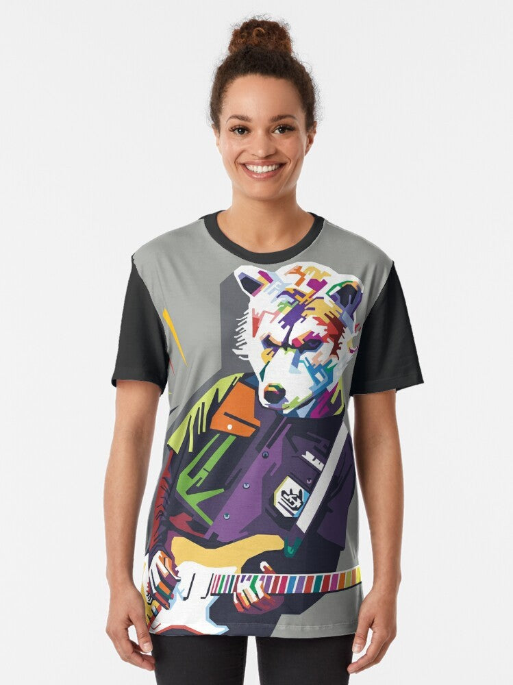 Man With a Mission Japanese Band Graphic T-Shirt featuring WPAP pop art style design - Women