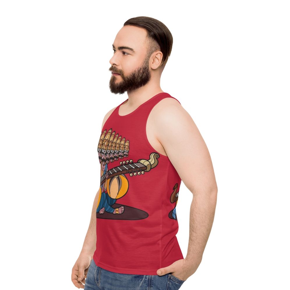 Ravana's Veena Mythological Music Unisex Tank Top - men side