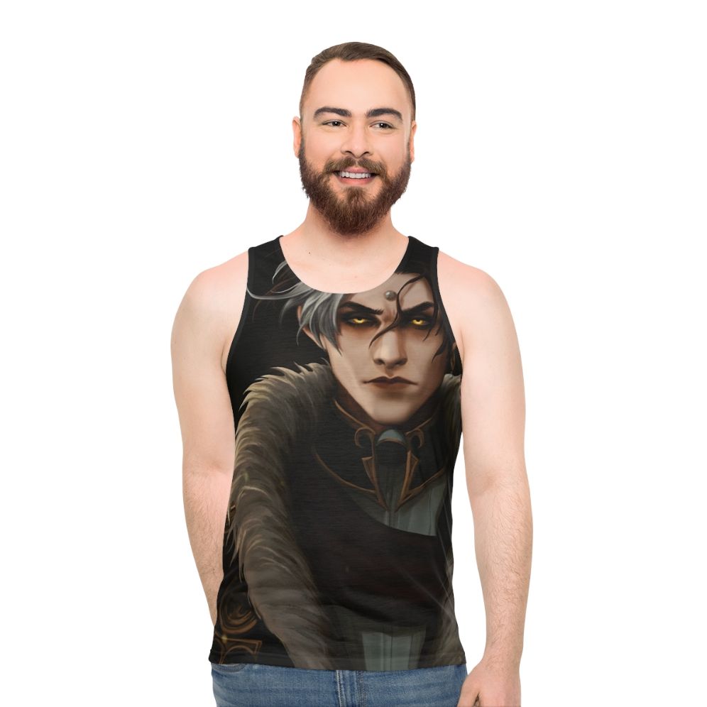 Unisex tank top with Emet Selch design from Final Fantasy XIV Shadowbringers - men