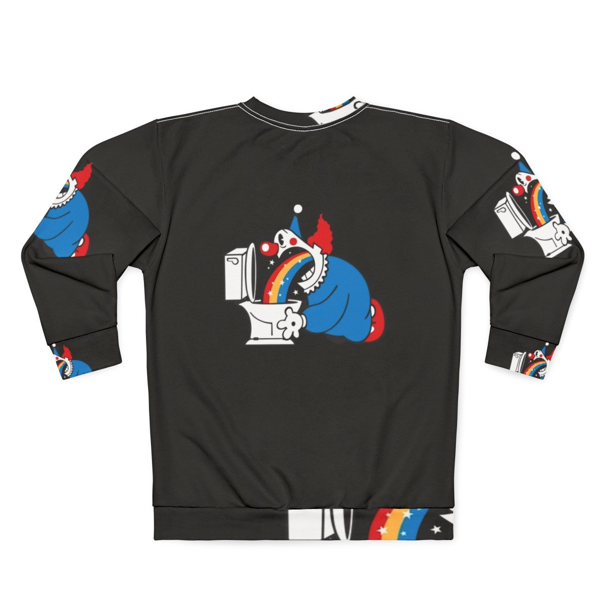 Clown puking rainbow graphic on sweatshirt - Back